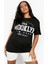 Büyük Beden Usa Brooklyn New York Baskılı Oversize T-Shirt 1