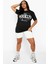 Büyük Beden Usa Brooklyn New York Baskılı Oversize T-Shirt 4