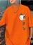 Büyük Beden Cep Ayıcık Baskılı Oversize Unisex Pamuk T-Shirt 1