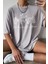 Büyük Beden Kadın Beyaz Wildflowers Baskılı Oversize T-Shirt 2