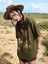 Haki Kelebek Baskılı Oversize T-Shirt 3