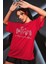 Kadın Kırmızı Wildflowers Baskılı Oversize T-Shirt 3