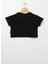 Bisiklet Yaka Crop Kesim Baskılısiyah Kız Çocuk T-Shirt - 22BS-80 2
