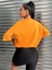 Büyük Beden Turuncu Oversize Do What You Love Baskılı T-Shirt 2