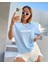 Dark Angel Baskılı Bebe Mavi Overisize Penye T-Shirt 3