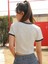 Kadın Sunset Glow Baskılı Yaka Kol Lacivert Crop T-Shirt 2