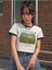 Kadın Sunset Glow Baskılı Yaka Kol Lacivert Crop T-Shirt 3
