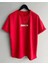 Kırmızı Brooklyn Baskılı Oversize Unisex T-Shirt 1