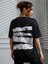 Brooklyn Slogan Baskılı Gazete Desenli Oversize T-Shirt 4