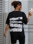 Brooklyn Slogan Baskılı Gazete Desenli Oversize T-Shirt 5