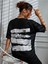 Brooklyn Slogan Baskılı Gazete Desenli Oversize T-Shirt 6
