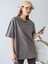 Antrasit Bigger Bigger Bigger Better Baskılı Oversize T-Shirt 2
