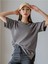 Antrasit Bigger Bigger Bigger Better Baskılı Oversize T-Shirt 5