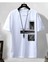 Bridge Seaside Baskılı Oversize Pamuklu Beyaz T-Shirt 3