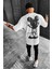 Erkek Usual Suspect Yazı Baskılı Uzun Oversize T-Shirt Beyaz 1