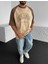 Orlando Florida Baskılı Bej Oversize T-Shirt 1