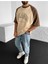 Orlando Florida Baskılı Bej Oversize T-Shirt 3