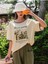 Büyük Beden Music And Party Baskılı Bej Oversize T-Shirt 1