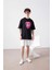 Hayalet Yüz(Kalp) Baskılı Pamuk Oversize Bisiklet Yaka T-Shirt 3