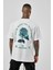 Oversize Be Contrary Baskılı Beyaz T-Shirt. 1