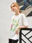 Kids Yeşil Yazılı Meydan Okuma Baskılı Oversize Beyaz Kız Çocuk T-Shirt 3