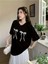 Çift Kurdele Baskılı Bisiklet Yaka Tshirt 3