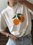 Unisex Portakal Baskılı Kısa Kol %100 Pamuk T-Shirt 1