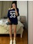 Kadın Kayık Yaka Oywouos Baskılı Oversize %100 Pamuk T-Shirt 1