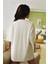 Kadın Beyaz Wildflowers Baskılı Oversize T-Shirt 2