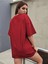 Kırmızı No' Thanks Baskılı Oversize T-Shirt 2