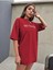Kırmızı No' Thanks Baskılı Oversize T-Shirt 5