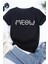 Büyük Beden Meow Yazılı Kedili Oversize Çocuk T-Shirt 1