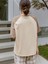 Kadın Bej Beverages Nice To Drink Baskılı Kollar Siyah Oversize T-Shirt 2