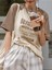Kadın Bej Beverages Nice To Drink Baskılı Kollar Siyah Oversize T-Shirt 6