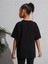 Kids Gülücük Emoji Baskılı Oversize Siyah Çocuk T-Shirt 2