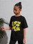 Kids Gülücük Emoji Baskılı Oversize Siyah Çocuk T-Shirt 3