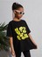Kids Gülücük Emoji Baskılı Oversize Siyah Çocuk T-Shirt 4
