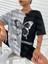Çift Renk Kelebek Yourself Baskılı Oversize T-Shirt 4
