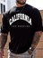 Unisex California Basklı Oversize T-Shirt 1