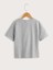 Kids Gri Kedi Meow Baskılı Oversize Unisex Çocuk T-Shirt 3