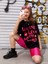 Kids Pembe Love's Baskılı Oversize Siyah Kız Çocuk T-Shirt 1