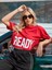 Ready Baskılı Kırmızı Oversize Crop T-Shirt 1