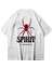 Spirit Örümcek Ön Arka Baskılı Pamuk Oversize Bisiklet Yaka T-Shirt 1