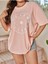 Gratitude - Kindness - Humility Yazılı Güneş ve Ay Baskılı Mercan Pembesi Oversize T-Shirt 3