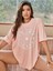 Gratitude - Kindness - Humility Yazılı Güneş ve Ay Baskılı Mercan Pembesi Oversize T-Shirt 5
