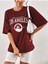 Cuidad De Los Angeles Baskılı Oversize Bisiklet Yaka Pamuk T-Shirt 5