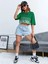 Kadın California Baskılı Oversize Crop T-Shirt 4