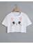 Çocuk Kedi Baskılı Oversize Crop T-Shirt 1