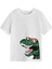 Kids Beyaz Zürafa,dinazor ve Kurabiye Canavarı Baskılı 3'lü Oversize Çocuk T-Shirtü Seti 4