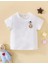 Kids Unisex Beyaz The Galaxy Gezegen Baskılı Oversize Bisiklet Yaka Çocuk Tshirtü 2